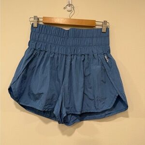 Free People Way Home High Waist Blue Shorts